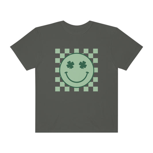 St. Patrick's Day Smiley Face Comfort Colors 1717 Unisex Garment-Dyed T-shirt