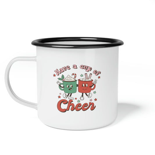 Retro Mug Have a cup of Cheer Enamel Camp Cup