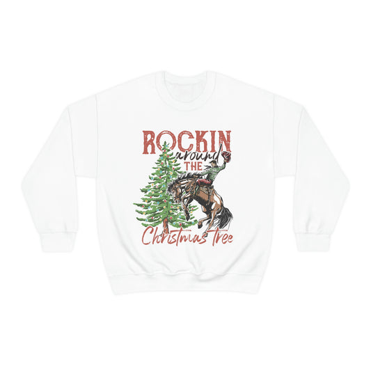 Country Christmas Rockin' around the Christmas Tree Women's Unisex Heavy Blend Crewneck Sweatshirt